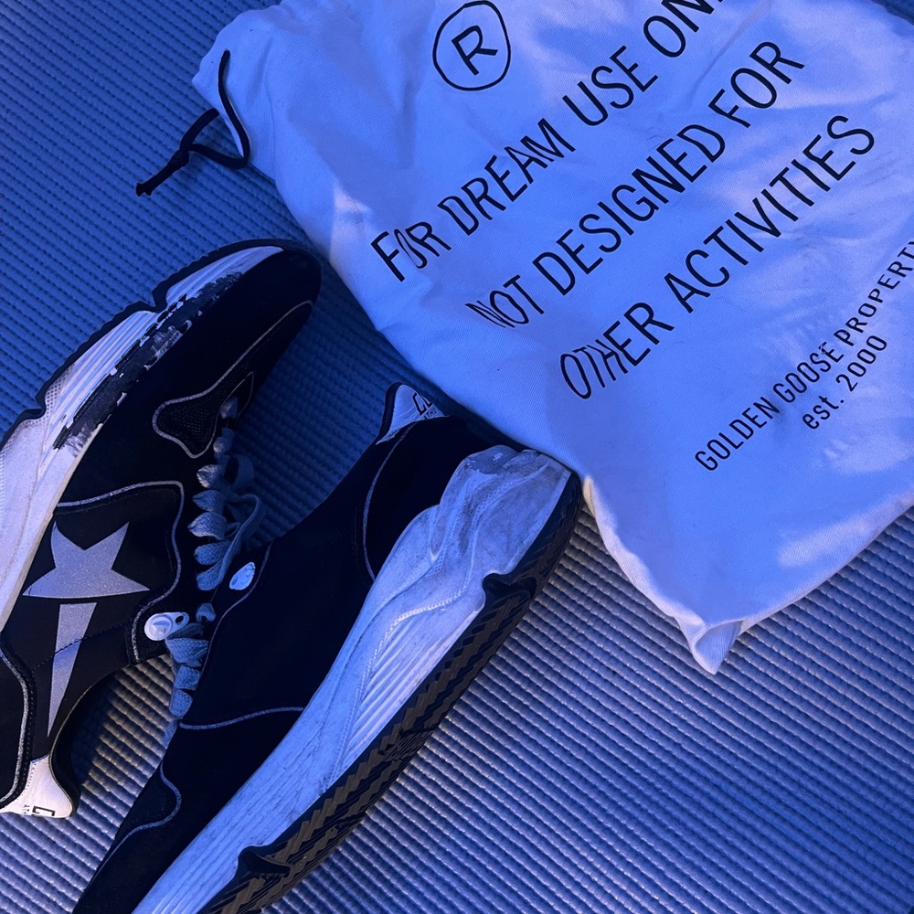 Golden Goose Black and White size 8M next day shipping talking best